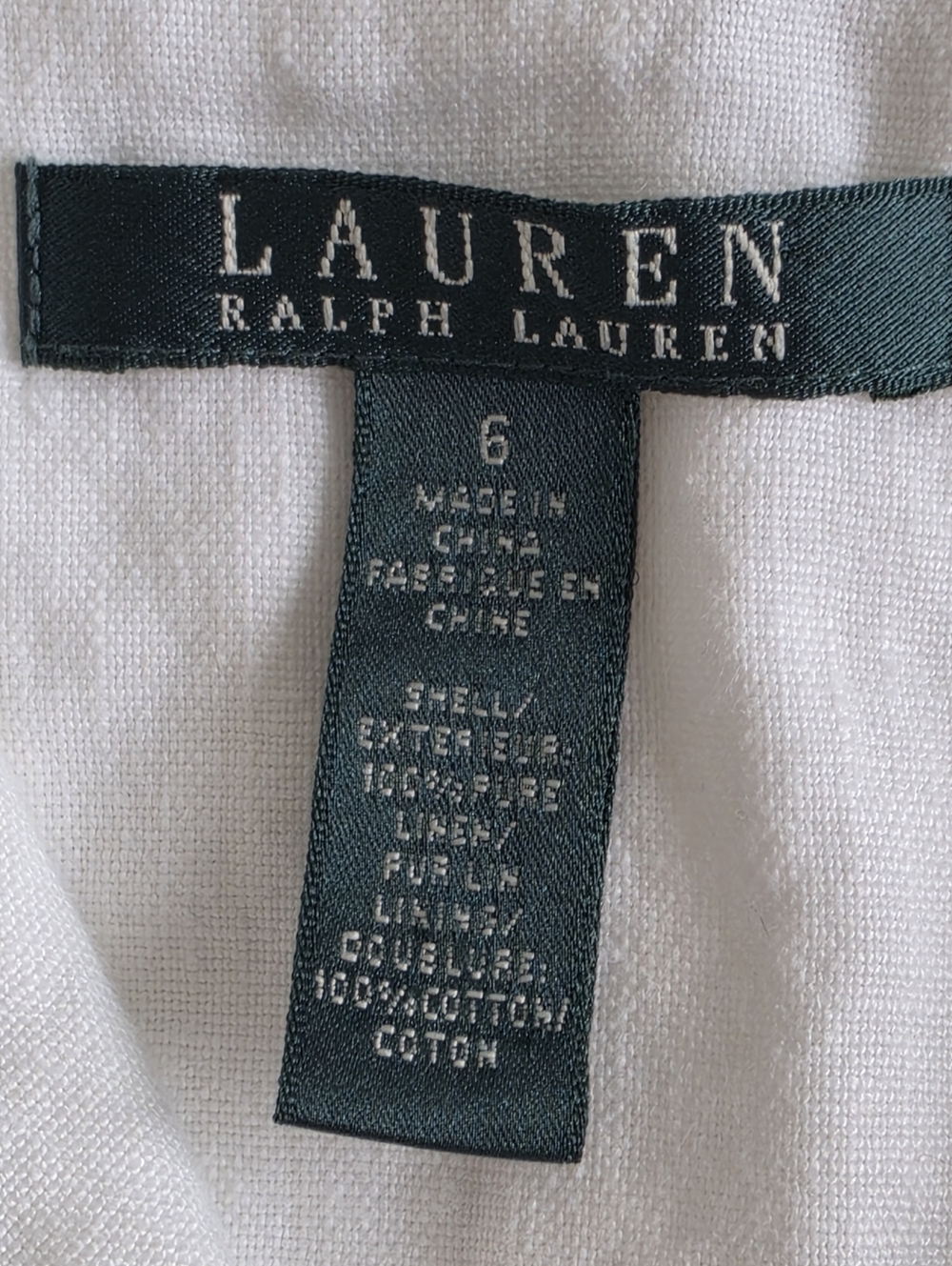 Lauren Ralph Lauren Pure Linen Blazer | Ivory Cream Tailored Jacket | Size 6 - Picture 4 of 8